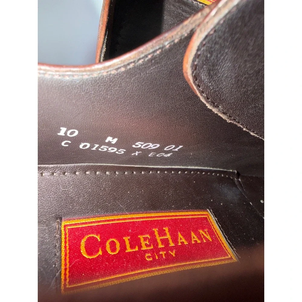 Cole Haan City Oxford Shoes Brown Leather Split Toe Derby Dress Shoes Mens 10.5